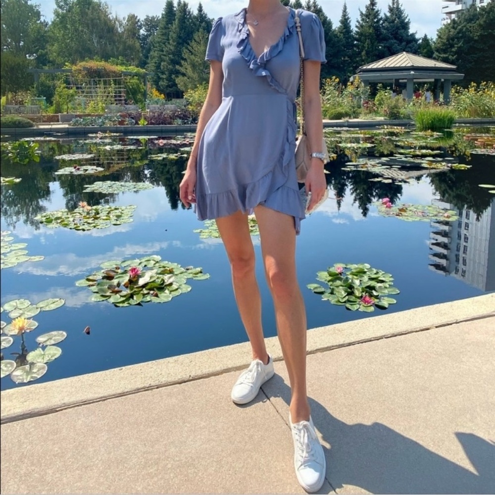 Sunday Best Blue Flutter Sleeve Sundress